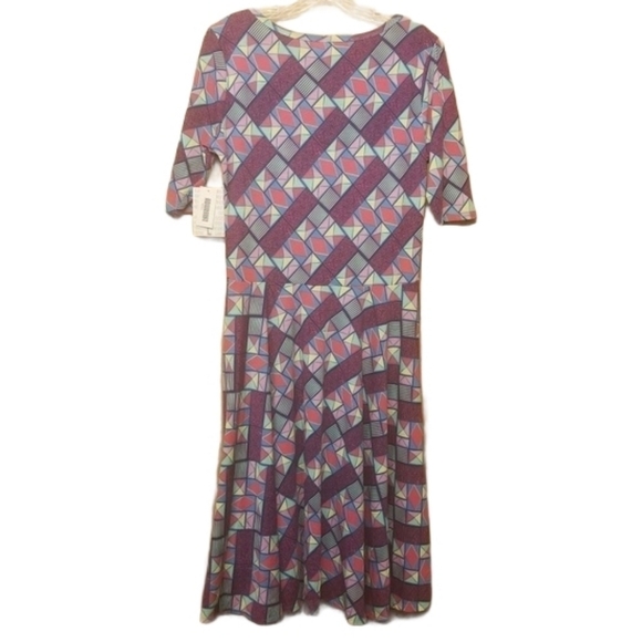 Lularoe | Women's Geometric Print Nicole Style Dress (Size Large) - Picture 10 of 10